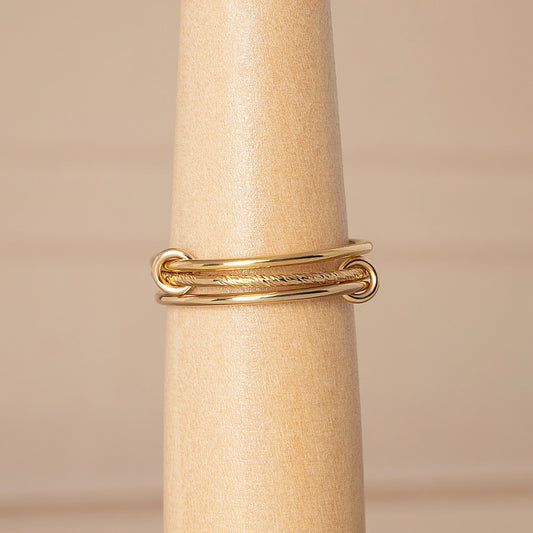 Textured Minimal Linked Stacker Ring