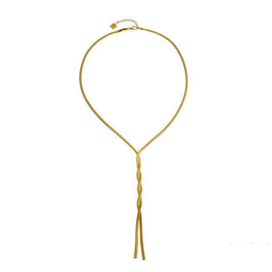 GILMA Intertwined Lariat Chain Necklace