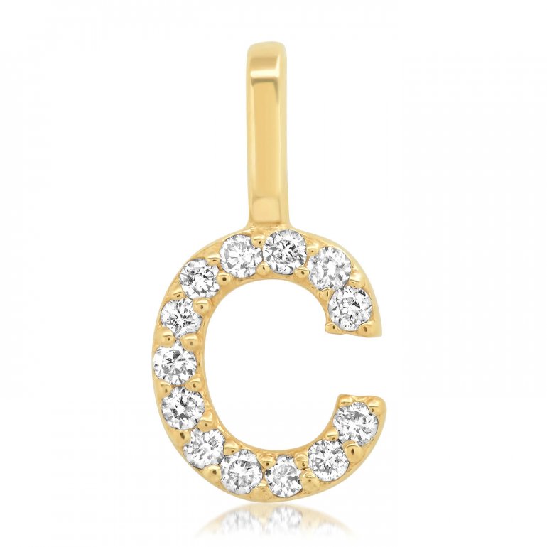 Gold & Diamond Alphabet Pendants