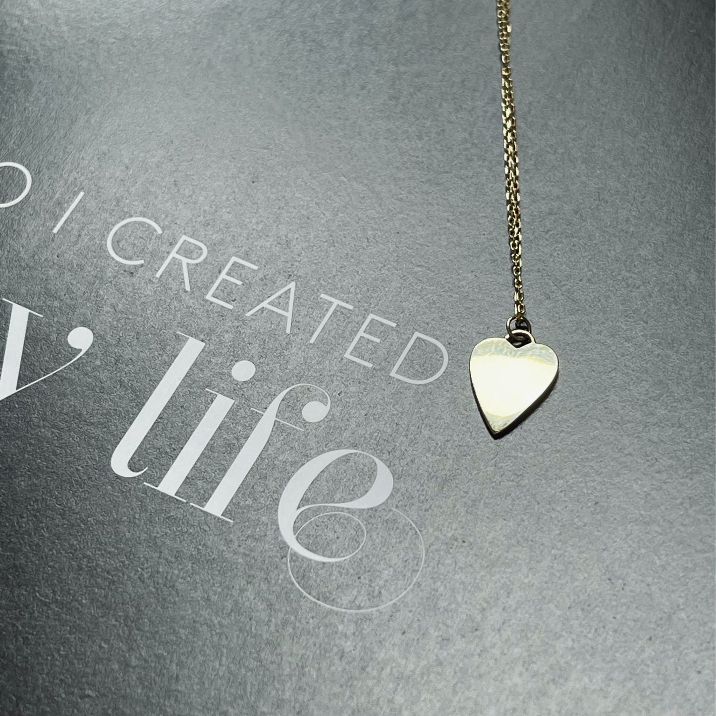 10K Gold Plain Elongated Heart Necklace