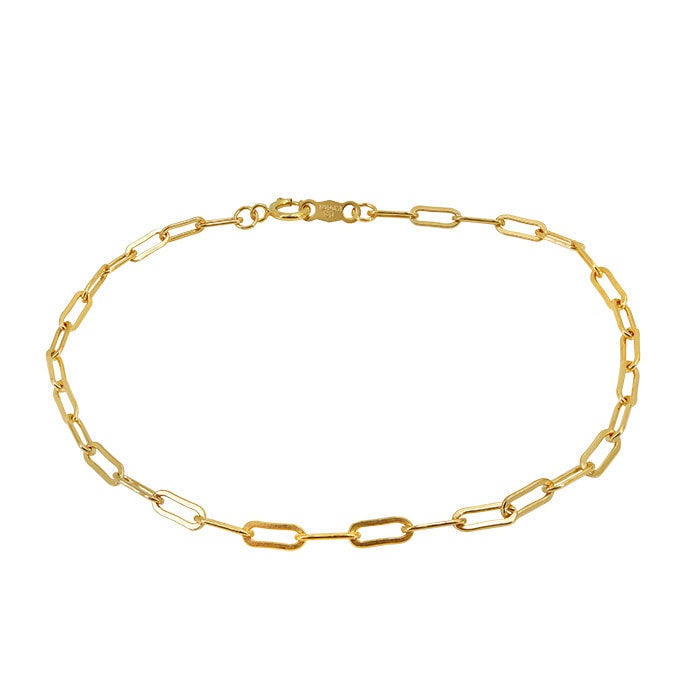 14KGF Flat Paperclip Bracelet