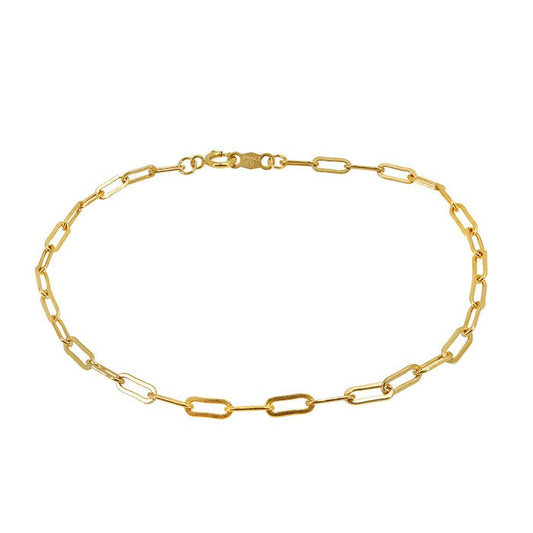 14KGF Flat Paperclip Bracelet